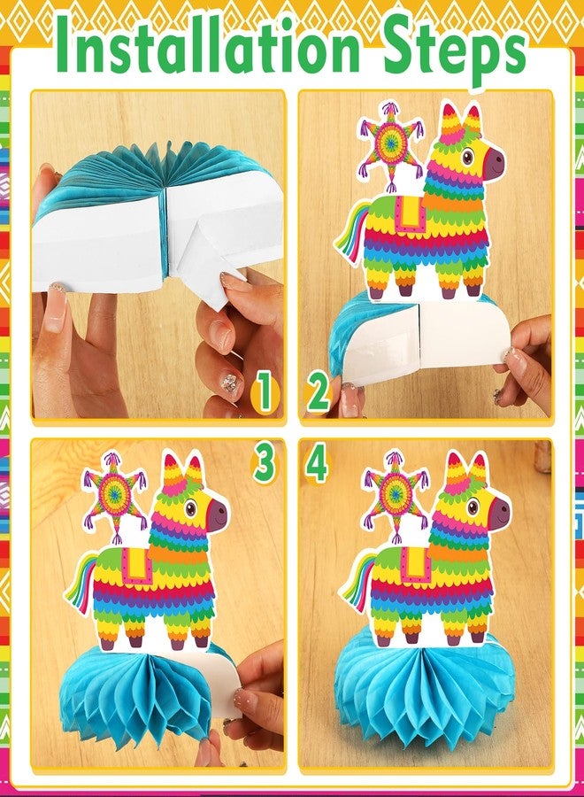 Hedeey 9Pcs Fiesta Party Decorations Mexican Party Honeycomb Table Centerpiece Cinco De Mayo Party Table Decoration Honeycomb for Taco Party Mexican Themed Party Birthday Day Of the Dead Supplies - Image 3
